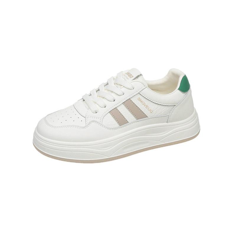 Leather platform white shoes women's shoes soft soles are not tired feet single shoes student shoes versatile casual sports board shoes women's