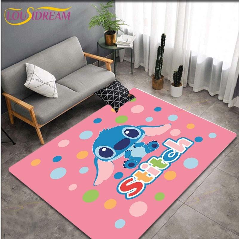 Anime Stitch Pattern Carpets Living Room Anti-Skid Area Rug Kids Bedroom Mats Yoga Mat Large Carpet Decor