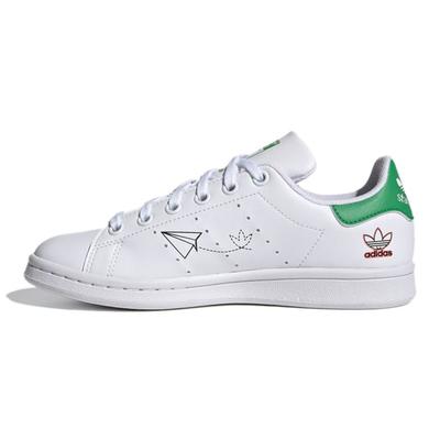 Stan Smith J Girls Rule - Bílé dětské tenisky Cloud-White Vivid-Green FX5976
