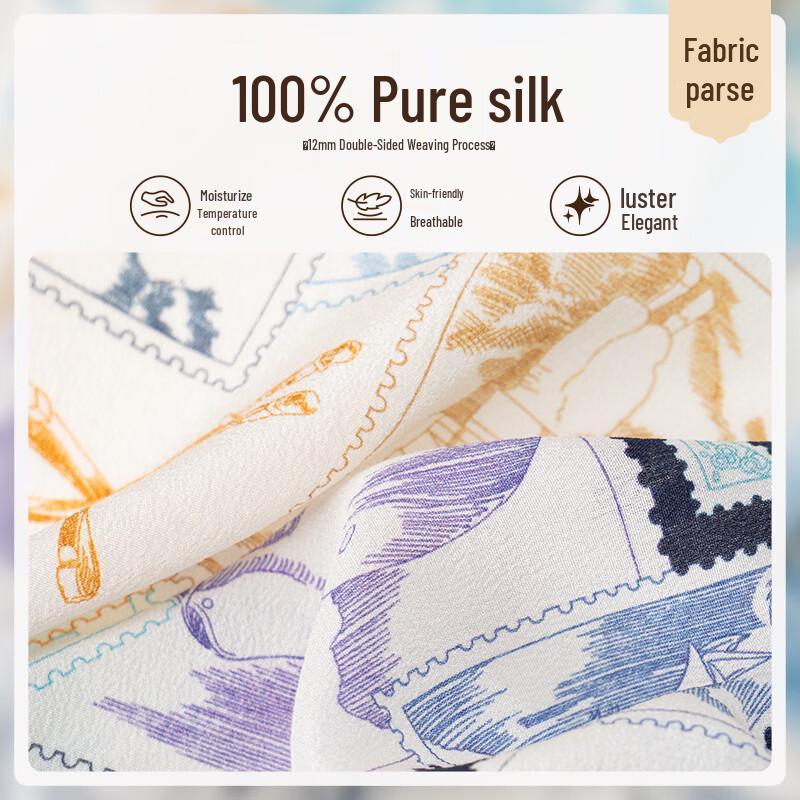 Shanghai Story Women's 100% Mulberry Silk Square Scarf