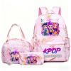 Neuer K-Pop Hexenjäger Aufdruck Schüler Schultasche Rucksack Umhänge Federmäppchen Dreiteiliges Set