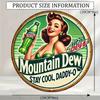 Vintage Mountain Dew Metal Tin Sign 8x8 Inch Wall Art for Home Bar Cafe