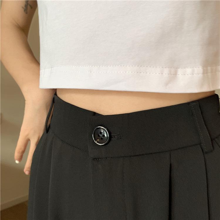 2025 Autumn Purple High-Waist Loose Straight-Leg Drape Trousers