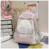 School bag female ins wind Korean version backpack contrasting colors Harajuku college wind campus junior high school students backpacking trip