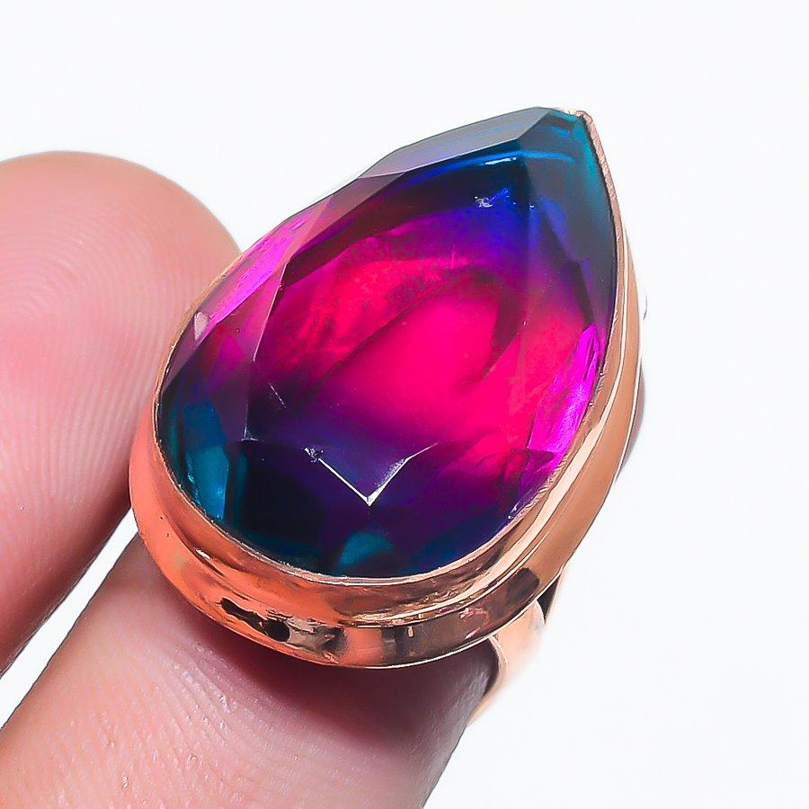 

Двухцветный турмалин драгоценный камень 925 стерлинговое серебро ювелирное кольцо размер 4.5