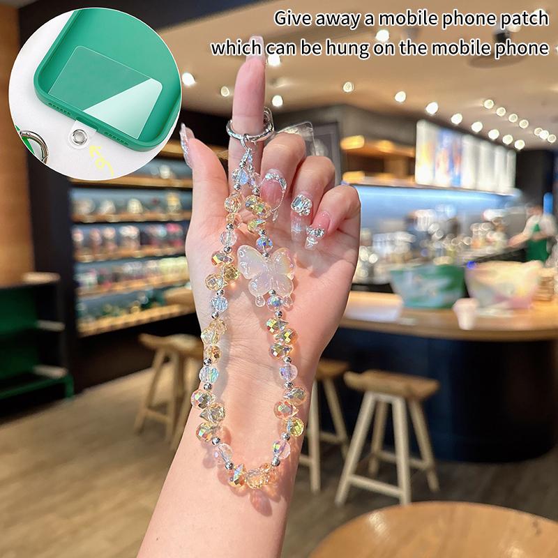 

Цепочка для телефона с бабочкой-бантиком для iPhone, для Samsung, Xiaomi, Huawei, шнурок-подвеска для телефона против потери, брелок для ключей, украшение для сумки