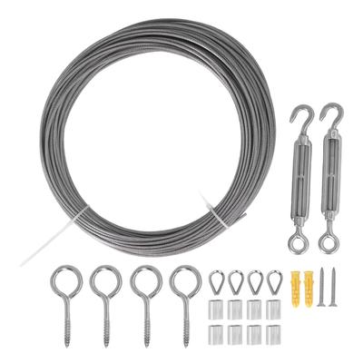 Edelstahl-Drahtseil-Set Rostfrei Korrosionsschutz PVC-beschichtetes Kabel Geländer-Kit für Vorhang Zelt Pflanze
