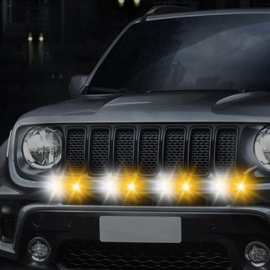 4 LED Amber/White Car Truck Beacon Strobe Flash Warning Light 12V