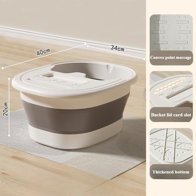 Portable Foldable Foot Bath Tub - Thick Plastic Space-Saving Design, Needed for Home,Bedroom Use - Bathroom Accessories