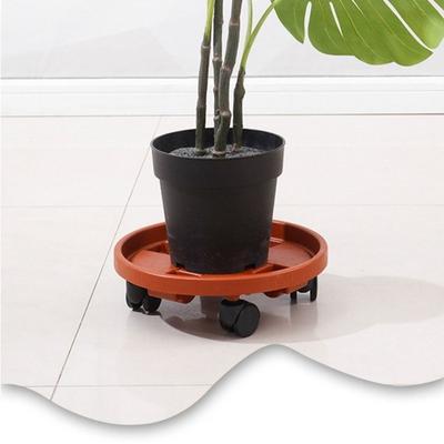 Topfpflanzen Rollbarer Blumentopfständer mit Universalrad Runder Rahmen Tablett Neuer Pflanzenständer