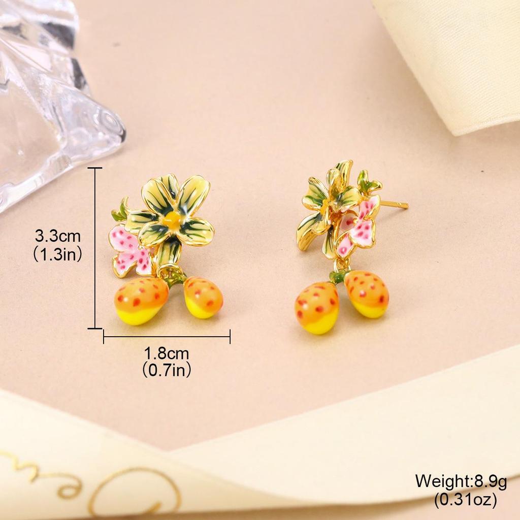 Gradient Mori Pearl Flower Earrings, Spring/Summer 2025. Silver Needle, Fresh Color-Preserving Studs.