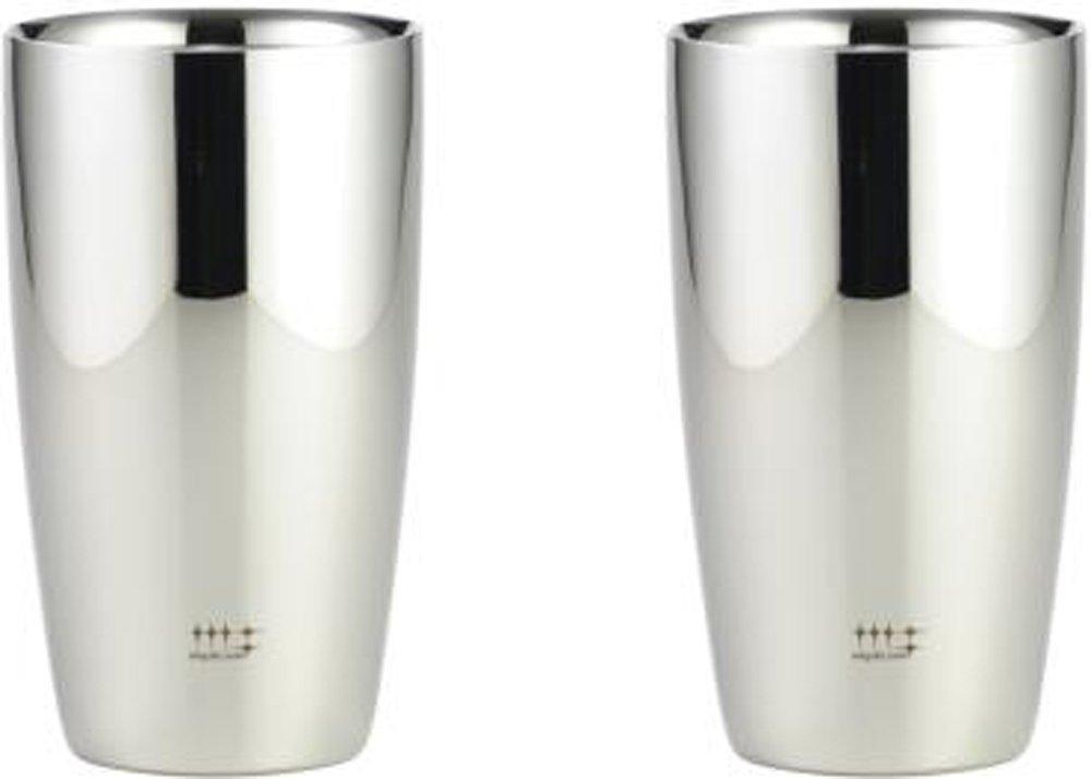 Yoshikawa Made in Japan Stainless Set of Polishing YJ1193 Tumbler, Steel, Double-Walled, Silver, 370ml, 2, Syndicate,