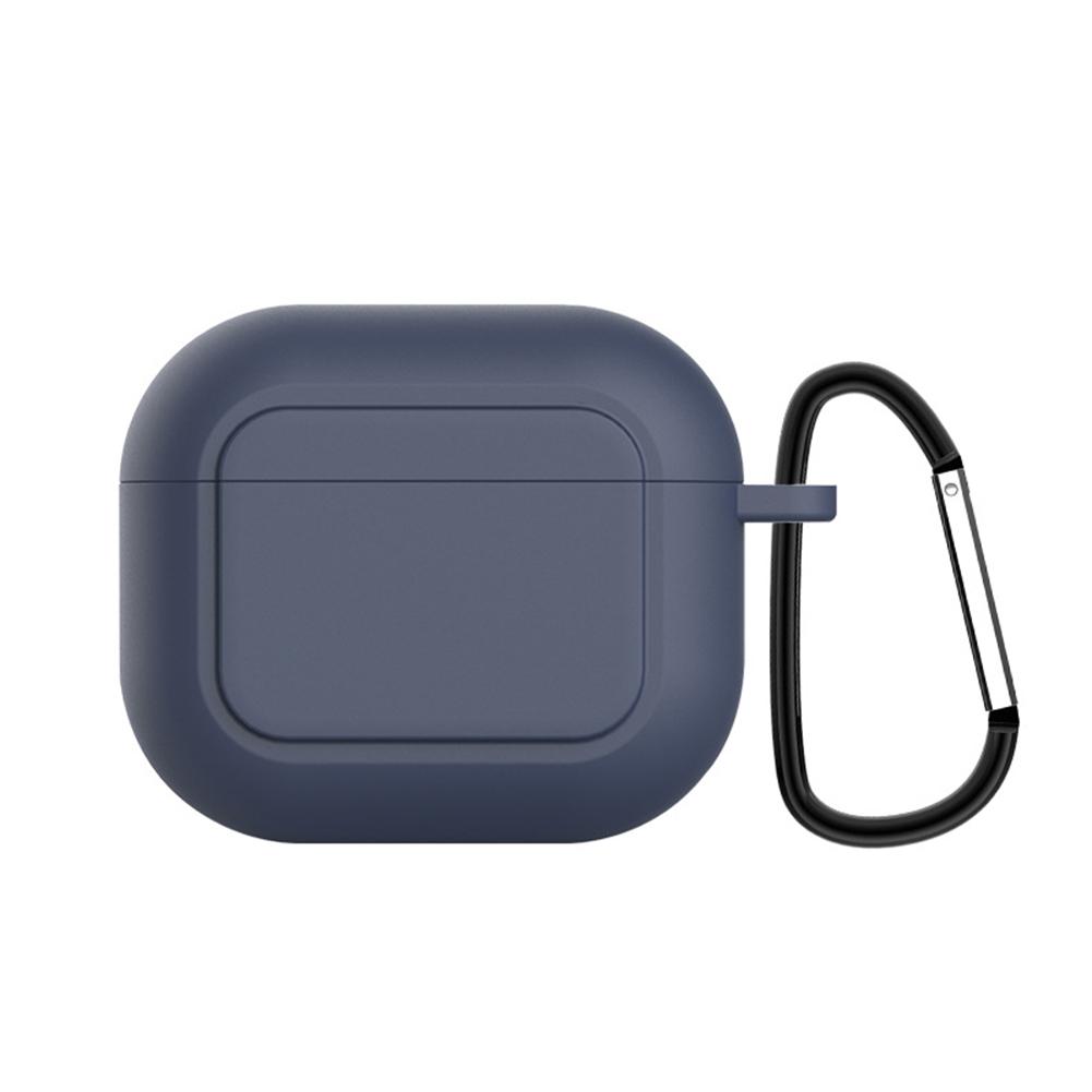 

Чехол для беспроводных наушников для AirPods 3 Защитная крышка для наушников с комплектом пряжек темно-синий