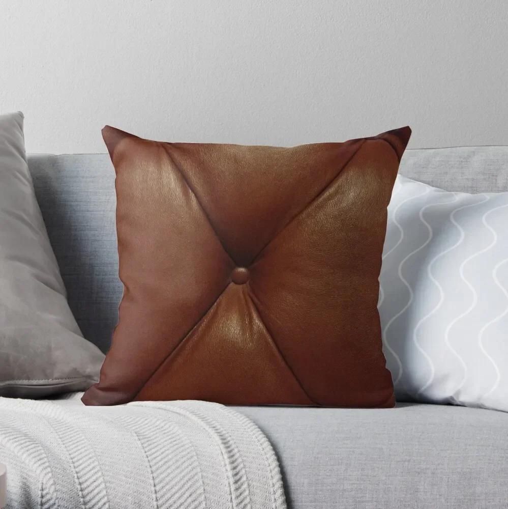 

Brown Leather Throw Pillow Cushion Cover Pillow Covers Decorative Pillowcases Pillow Case ChristmasLight Brown, 66x66cm