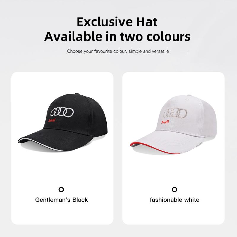 2026 Hot For Audi Car Emblem Embroidery Snapback Baseball Cap Spring And Autumn Outdoor Sports Adjustable Casual Hats Sunscreen Hat