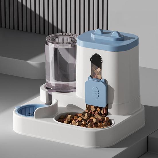 Automatic Pet Feeder Cat Feeder with Water Dispenser 2-in-1 Large Capacity Self Feeding Device for Small Medium Dog Puppy Kitten