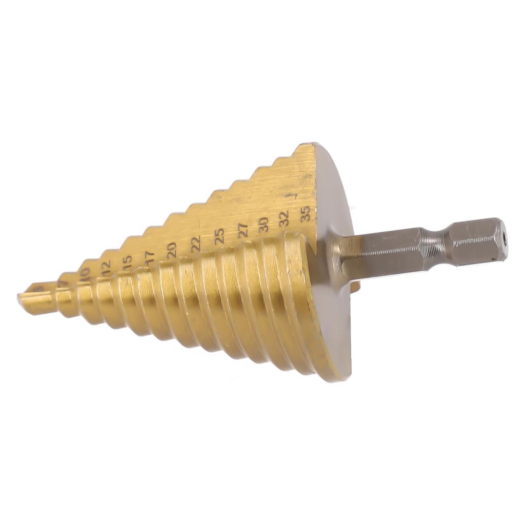 5-35MM=HSS=Core=Step=Drill Bit 13 Steps Multiple Hole Cone Drill Bits Straight Groove Titanium Coated Hole Cutter For Wood Metal