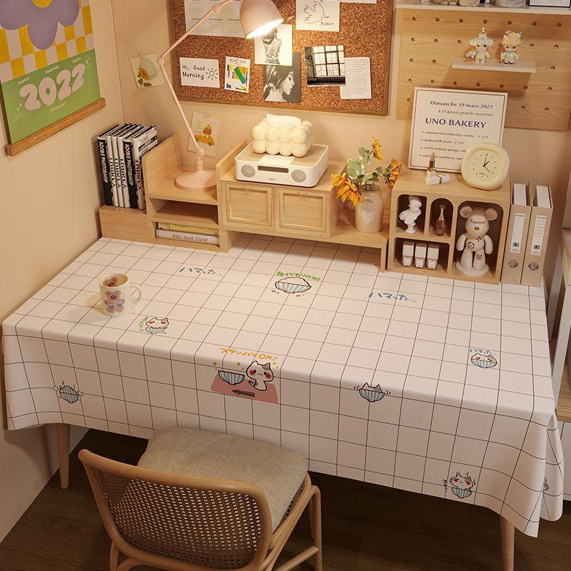 Tablecloth Fabric Waterproof And Oil-Proof Leave-In Rectangular Tablecloth Dining Table Cloth Coffee Table Pvc Student Desk Mat