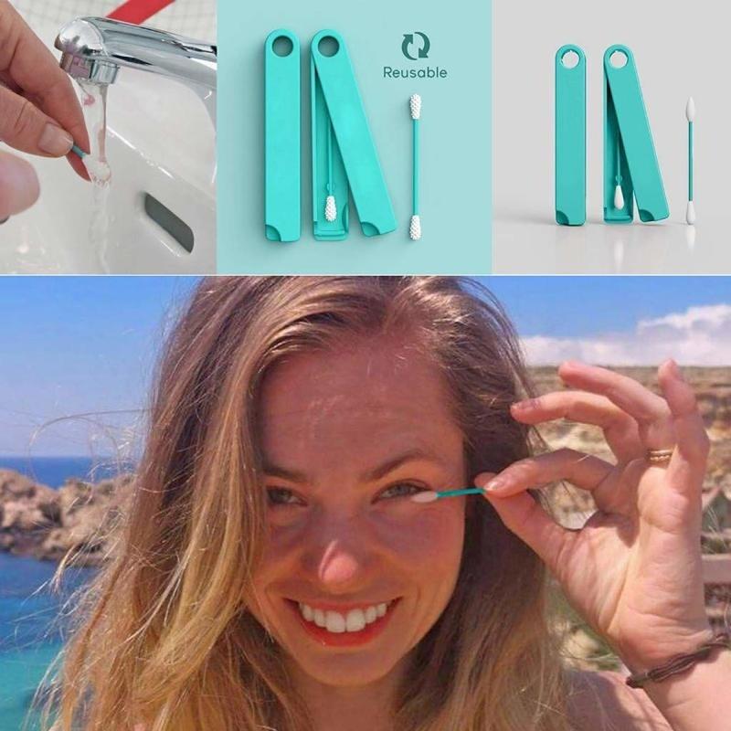 Buy Reusable QTip Cotton Swab Ear Cleaning Reusable Ecofriendly Cosmetic Cotton Stick at