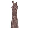 Fashion Style 2024 Autumn New Women's Clothing Animal Pattern Print Silk Net Mid Length Long Length Dress 5039259