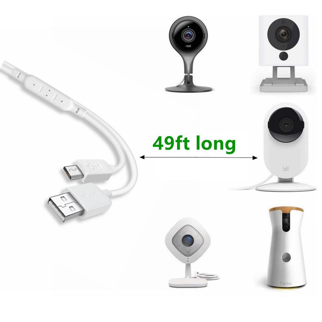 Strong USB to Micro USB Charging Cord for CCTV Camera Power Supply Cable Sturdy and Easy to Use Only for Charging