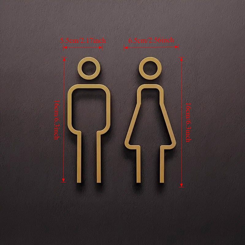 1Pair Funny 2D Flat Bathroom Signs for Men Women Restroom Door Decor Wall Sticker Restaurant Hotel Cafe Toilet Signage