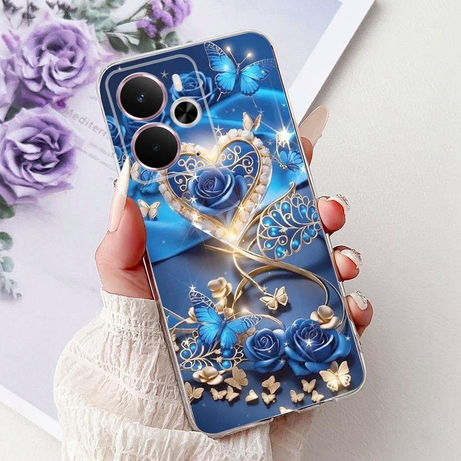 For Realme 14 5G Case RMX5075 Stylish Butterfly Painted Cover Silicone Case For Realme 14X 14 Realme14 T 14T 5G Soft Fundas Bags