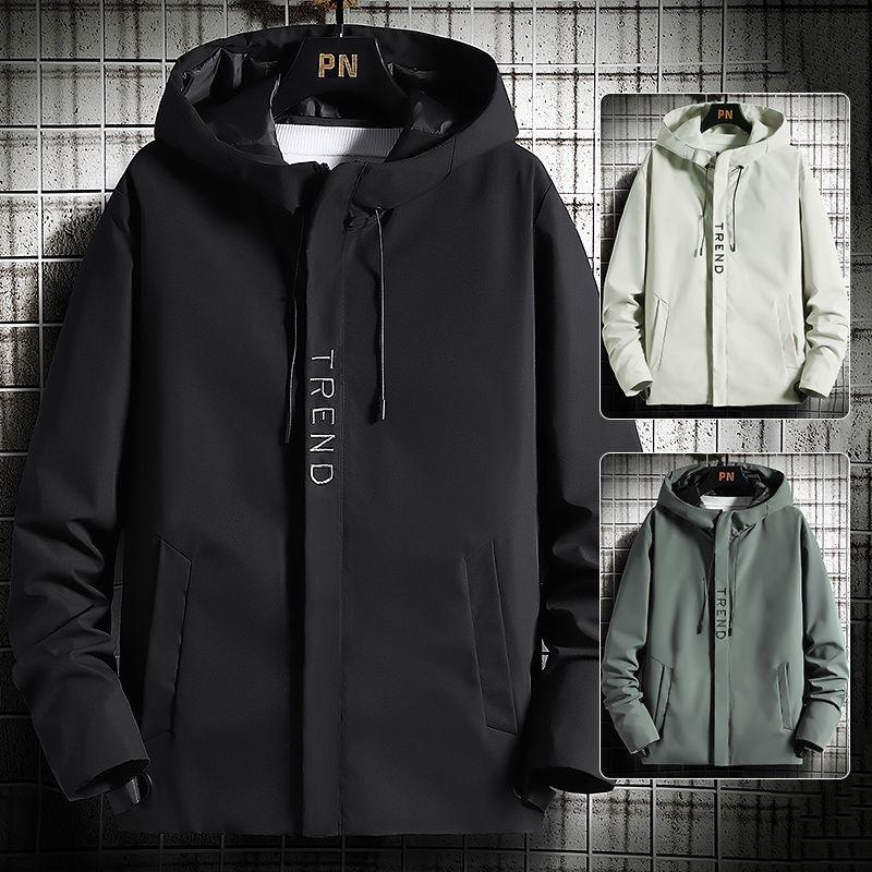Sports and Leisure Jacket Loose Jacket Spring and Autumn Men's Jacket Youth Solid Color Hooded