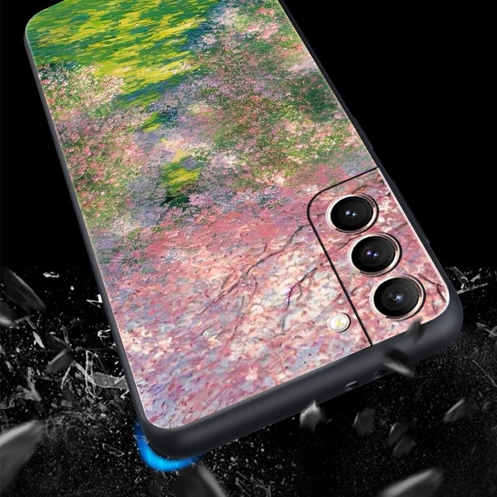 Claude Monet Garten Malerei Kunst Handyhülle Für Samsung Galaxy S26 Ultra S25 Plus S24 FE S23 S22 5G S21 S20 Hülle Schwarz Weich