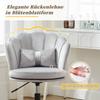 Modern Design: Dressing Chair, Office Chair, Petal-Shaped Backrest, Butterfly-Shaped Lumbar Cushion, Height-Adjustable, Soft Seat Cushion.