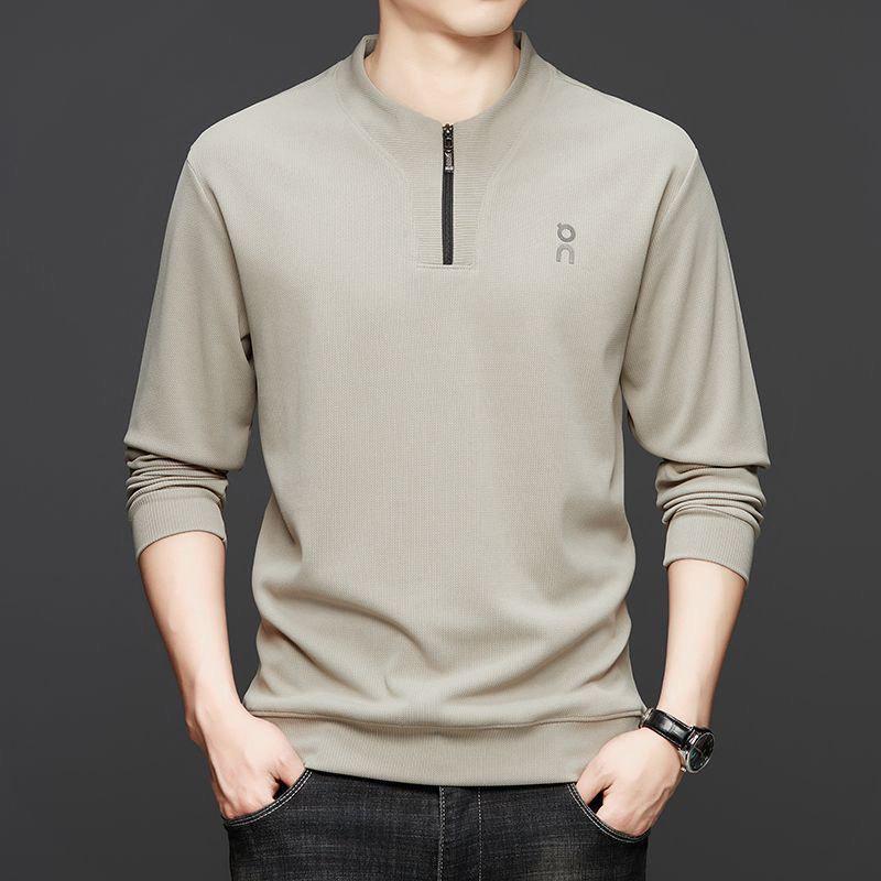 Men's Trendy Warm Hoodie for Spring & Autumn - Stylish Long-Sleeved T-shirt for Young & Middle-Aged Dads