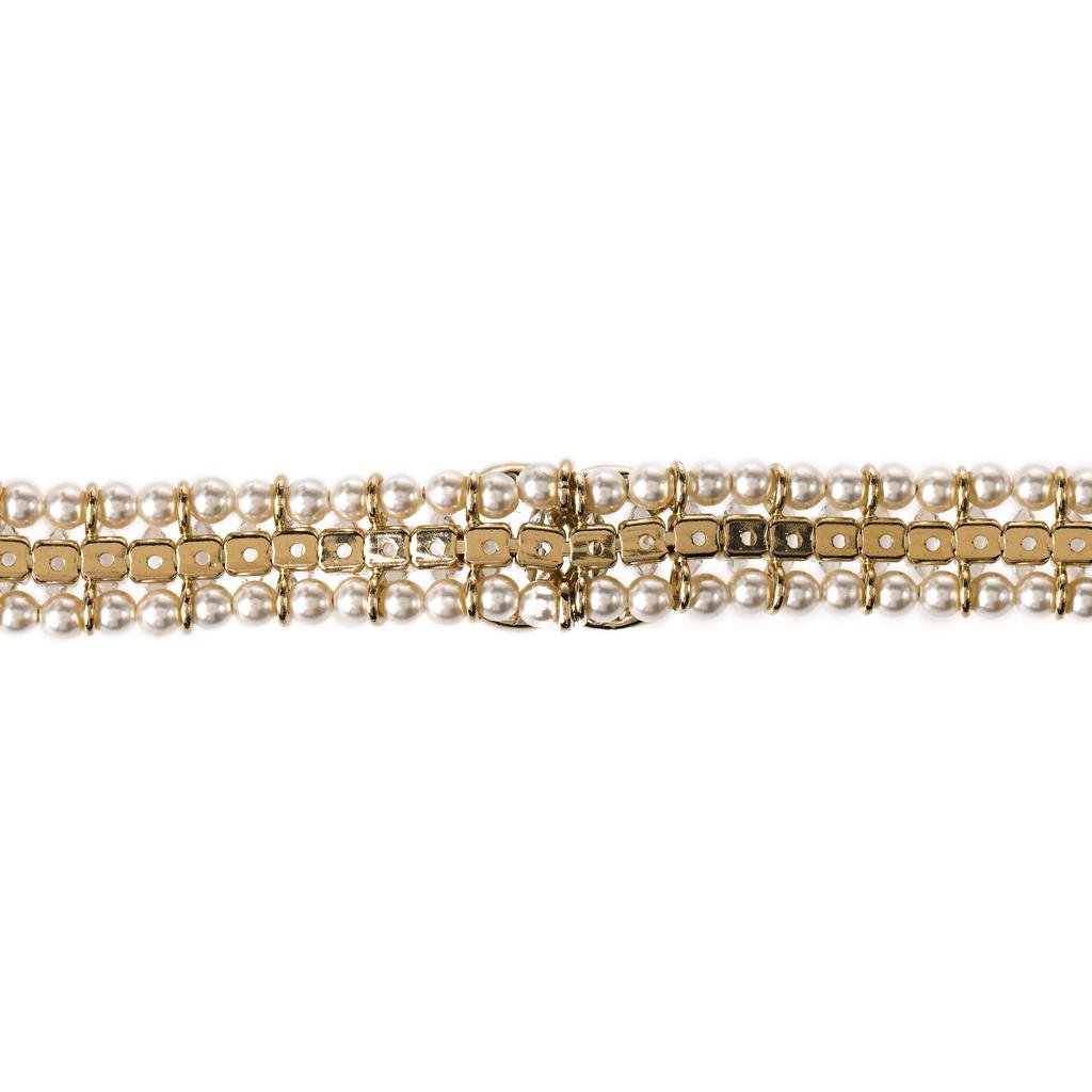 Chanel Fashion Double C Trend Metal Necklace Women necklace White AB9734-B09591-NL114