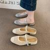 Fashion Female Shoes Ladies' Slippers Loafers Square Heel Cover Toe 2025 Block Soft Slides Female Shoes Womens Slippers Outdoor Loafers