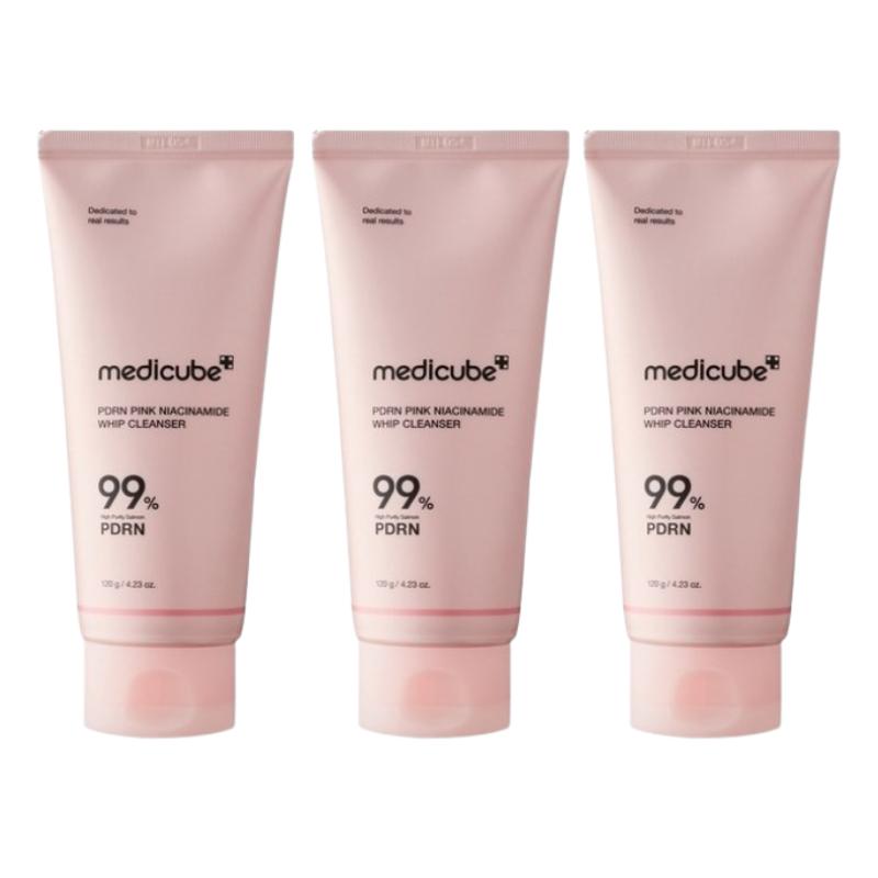 Medicube PDRN Pink Niacinamide Whip Cleanser 120g – Creamy Foam Cleanser with Niacinamide, Daily Facial Wash for Smooth Fresh Skin