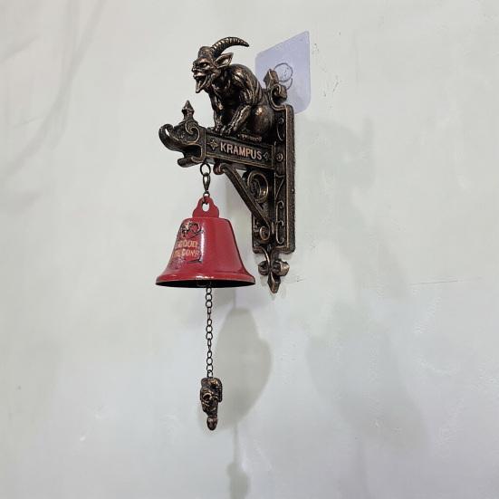 Krampus Door Knocker Decorative Halloween Doorbell Waterproof Gothic Door Knocker for Porch Garden Dark Home