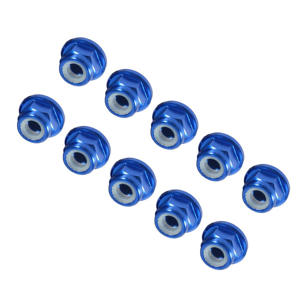 10 ks M3 Nylonová vložka Samozajišťovací Hliníkové Matice Šestihranná Pojistná Matice Královská Modrá
