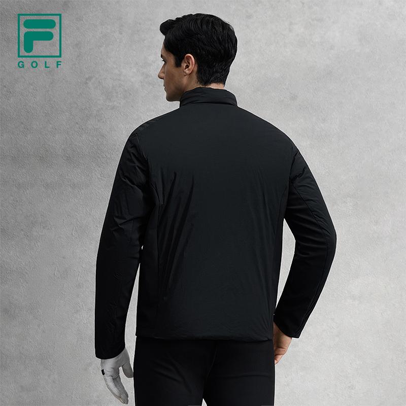 Fila Golf Series Casual Sports Simple Woven Soft Comfortable Lightweight Warm Stand Collar Down Jacket Men Outerwear Deep-Black A11M545942FBK
