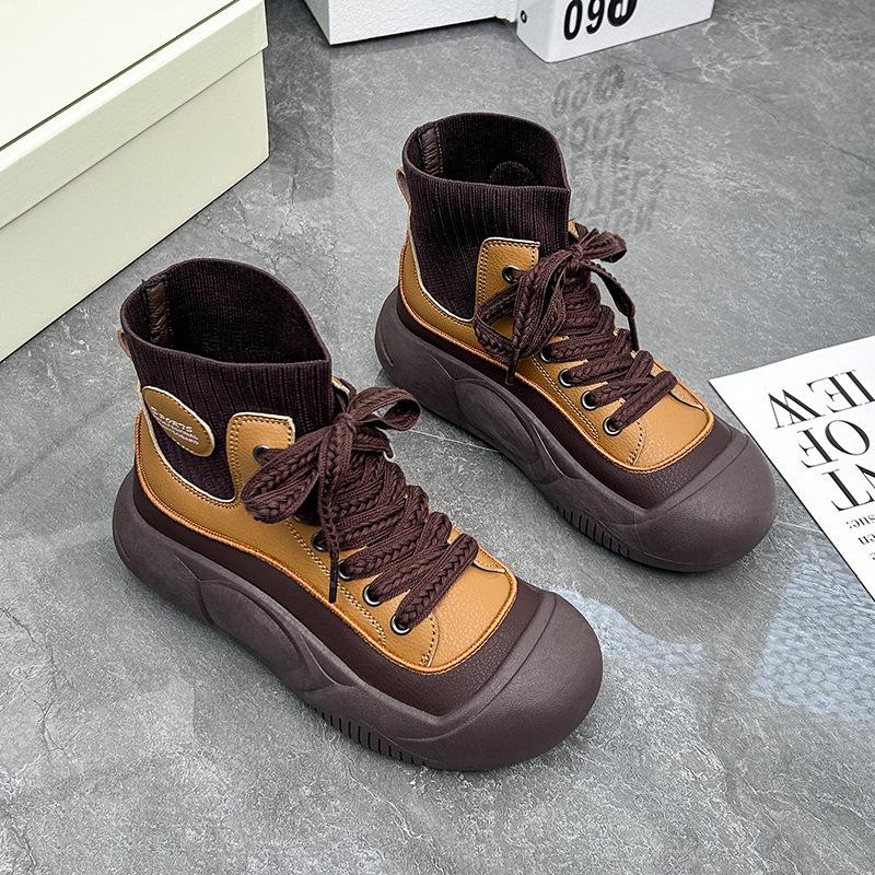 2024 autumn new ins Korean version of high-top little white shoes, female students high-top thick soles, this casual street shot L1323