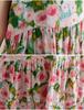 2025 Summer Cotton Linen Printed Patchwork Loose Long Suspender Dress with Slimming Large Hem