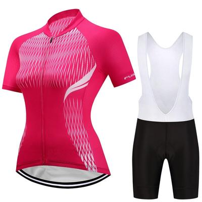 Atmungsaktive Sommer Kurze Reiten Fahrrad Radfahren Kleidung Set Frauen Sport Trikots Anzüge Weiße Trägerhose Fahrrad Kleidung Rennen Fahrrad Tragen strumpfhosen