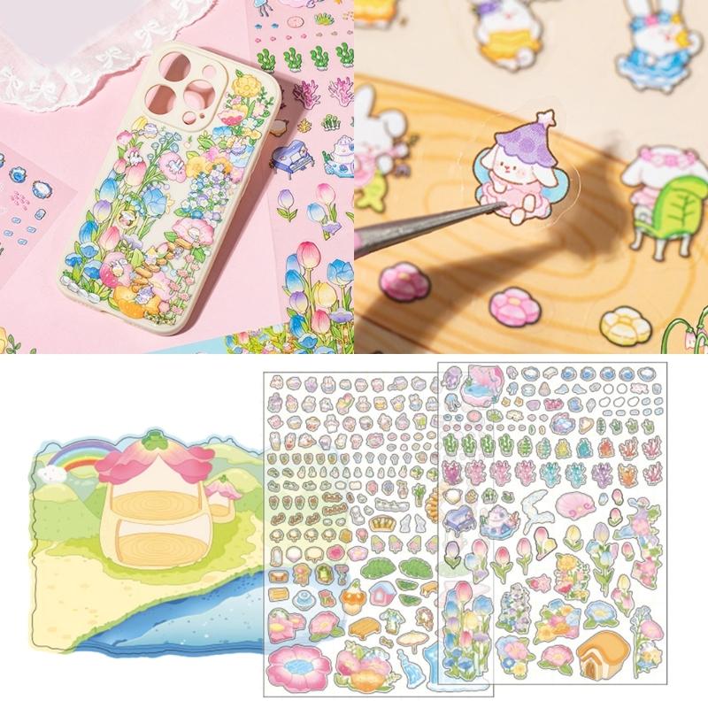 Fun 3D Miniature Scene Sticker Miniature Rainbow Land Chocolate Factory Sticker for Craft Scrapbooking Journal Notebook