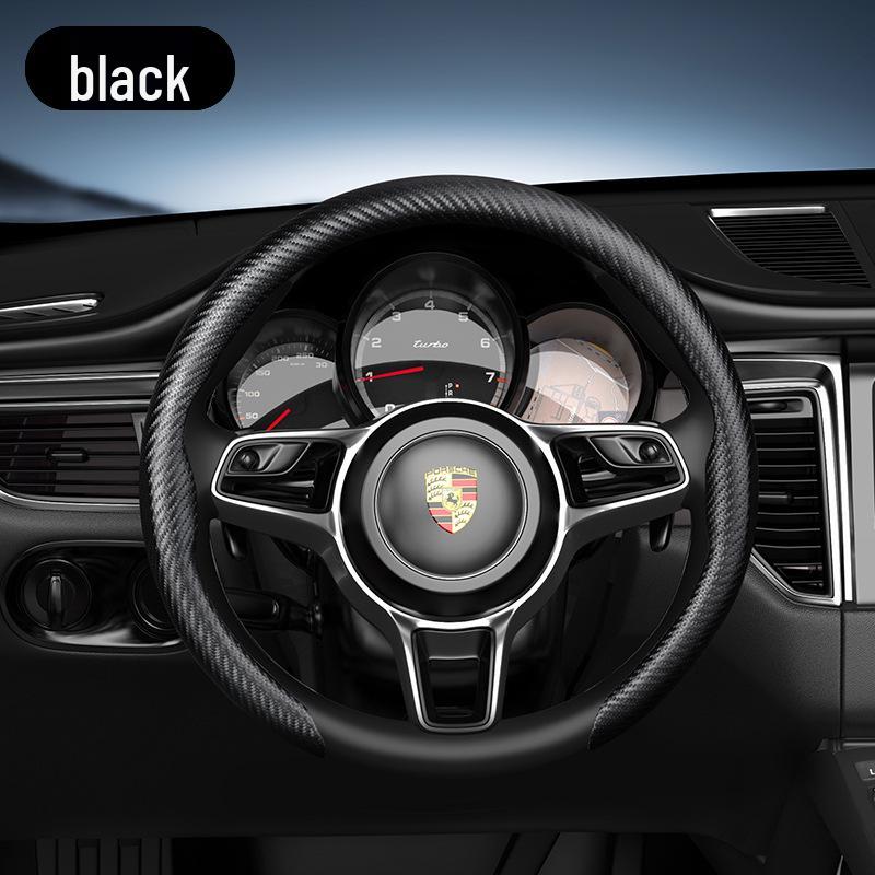 

Универсальная оплетка на руль с рисунком под карбон: Нескользящий, Влагоотводящий, Дышащий, Всесезонный Чехол для Спортивного Автомобиля 38 cm