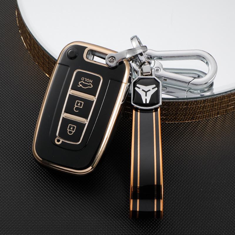Hyundai Elantra 12th Gen, ix35, Sonata 8 Key Cover - Drop-Proof Protection with Full Shell and Buckle.