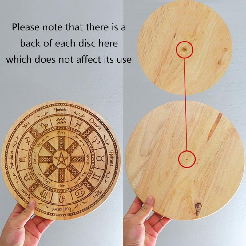 Divinations Energy Pendulums Plate Dowsing Divinations Board Wood Pendulums Witchcrafts Board for Beginner Witchcrafts Supply