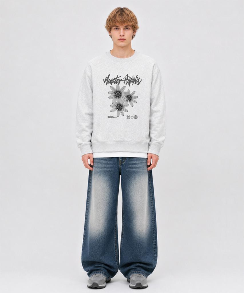 MONSTER REPUBLIC Daisy Flower Gray Sweatshirt Melange Gray_9129