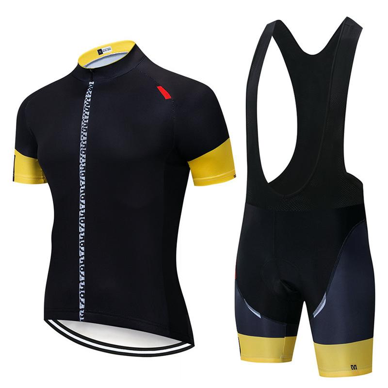 Cycling Suit Short-sleeved Suit Men's Mountain Bike Summer Bicycle Men's Top Strap Shorts