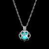 Halloween Luminous Necklace Female Pendant, Alloy Fluorescent Dog Footprint Necklace