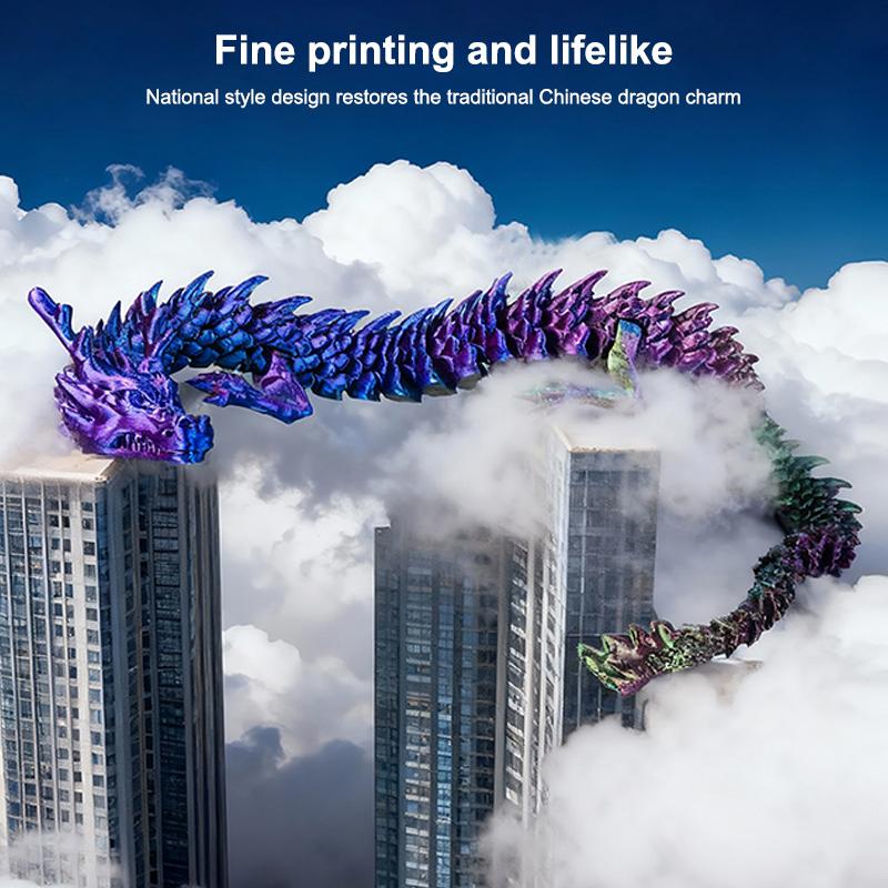 3D Printed Conjoined Dragon Ornaments, Movable Cartoon, Creative Dragon Plants, Rockery, Fish Tank Landscaping