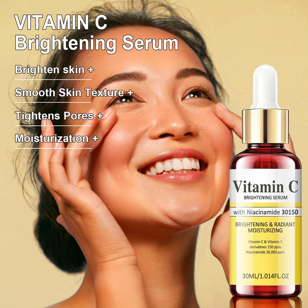 Vitamin C Brightening Serum-Minimizes Visible Signs Of Aging-Improves The Look Of Dark Spots-Supports Skin's Natural Collagen Production-30ml
