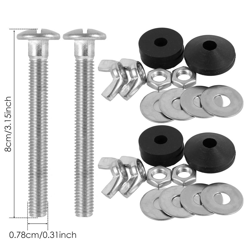 2Pcs Universal Toilet Tank To Bowl Gasket Set Stainless Steel Rustproof Bolt Hardware Kit Toilet Cistern Seal Kit with Gaskets